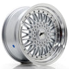 JR Wheels JR9 Silver w/Machined Lip+Silver Rivets